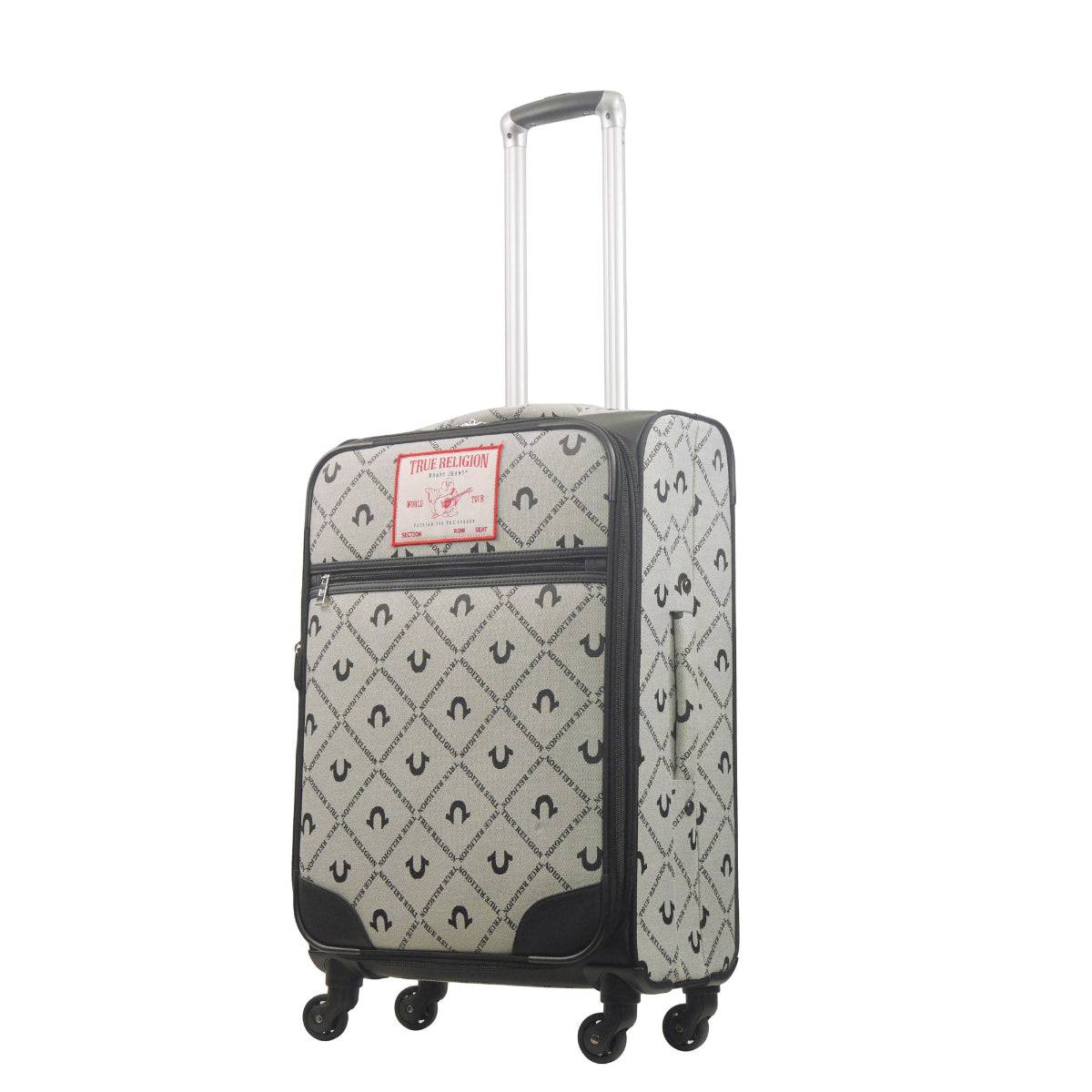 True Religion Grey 27" Soft Sided Logo Monogram Spinner Luggage - Stiles Supply Co.