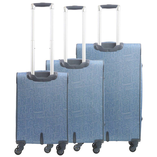 True Religion Blue 3-Piece Soft Sided Expandable Spinner Luggage Set - Stiles Supply Co.