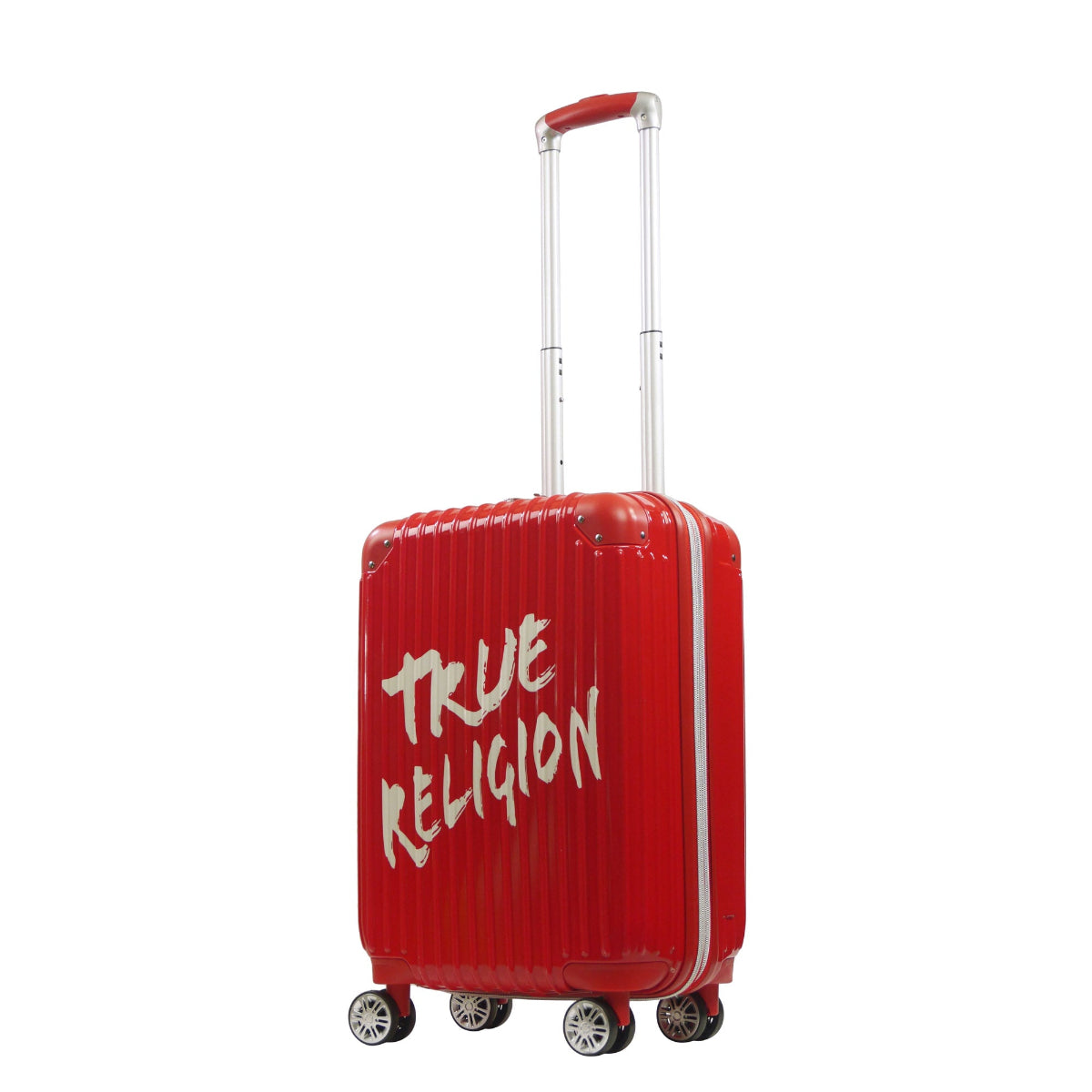 True Religion 22.5" Big Logo Red Hard-Sided Checkered Carry-On Luggage - Stiles Supply Co.