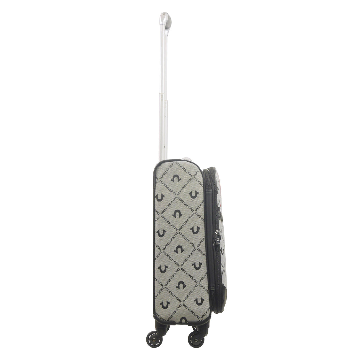 True Religion Grey 23" Soft Sided Logo Monogram Spinner Luggage - Stiles Supply Co.