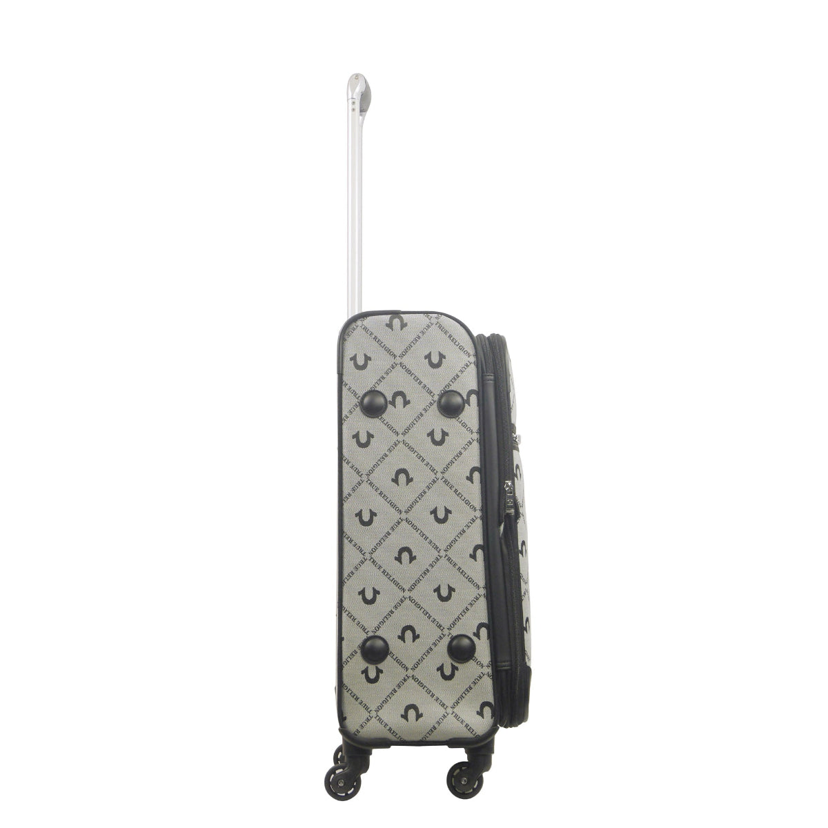 True Religion Grey 27" Soft Sided Logo Monogram Spinner Luggage - Stiles Supply Co.
