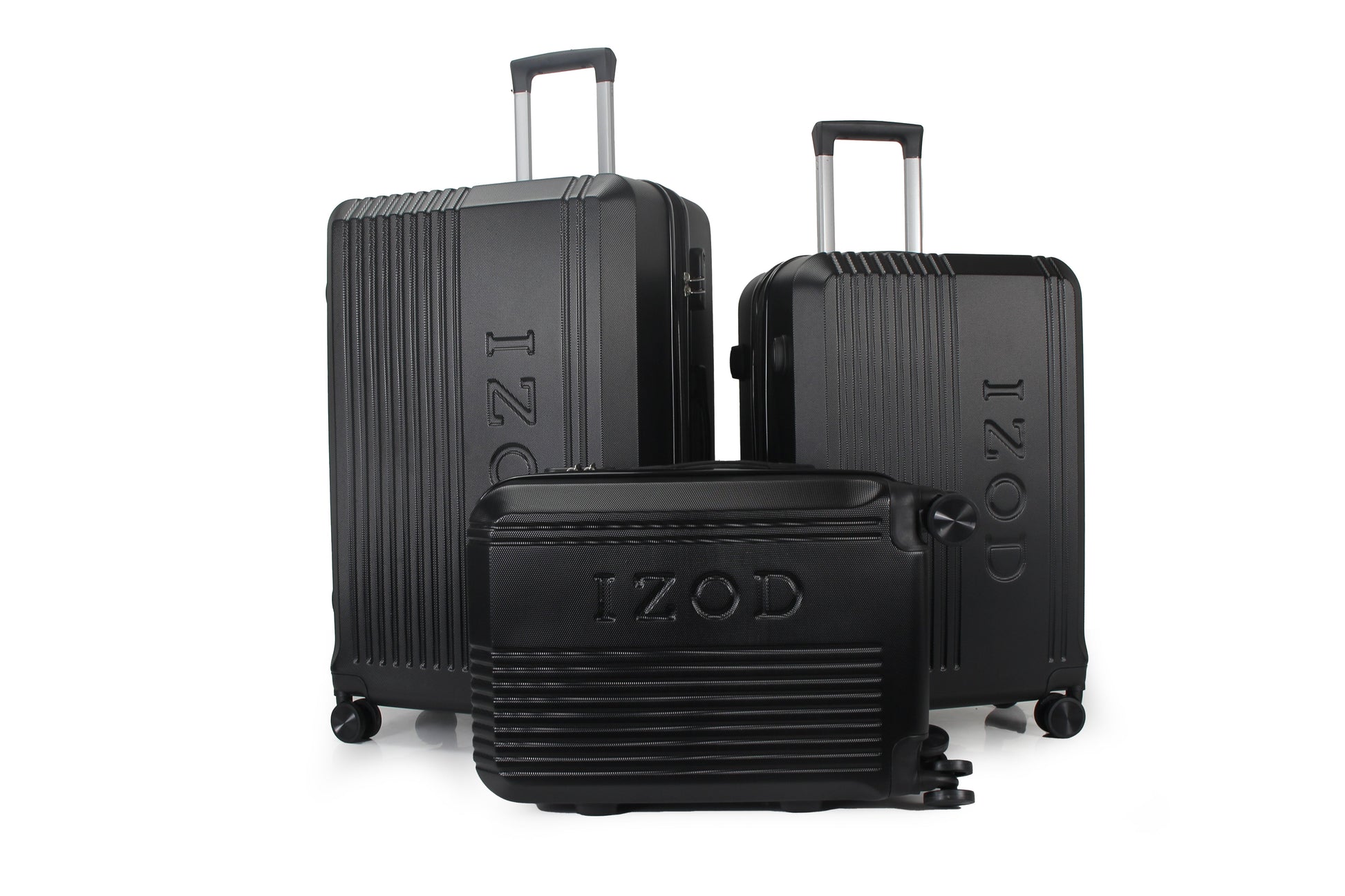 IZOD Zane Expandable Hard shell Lightweight 3 Piece Luggage Set - Stiles Supply Co.