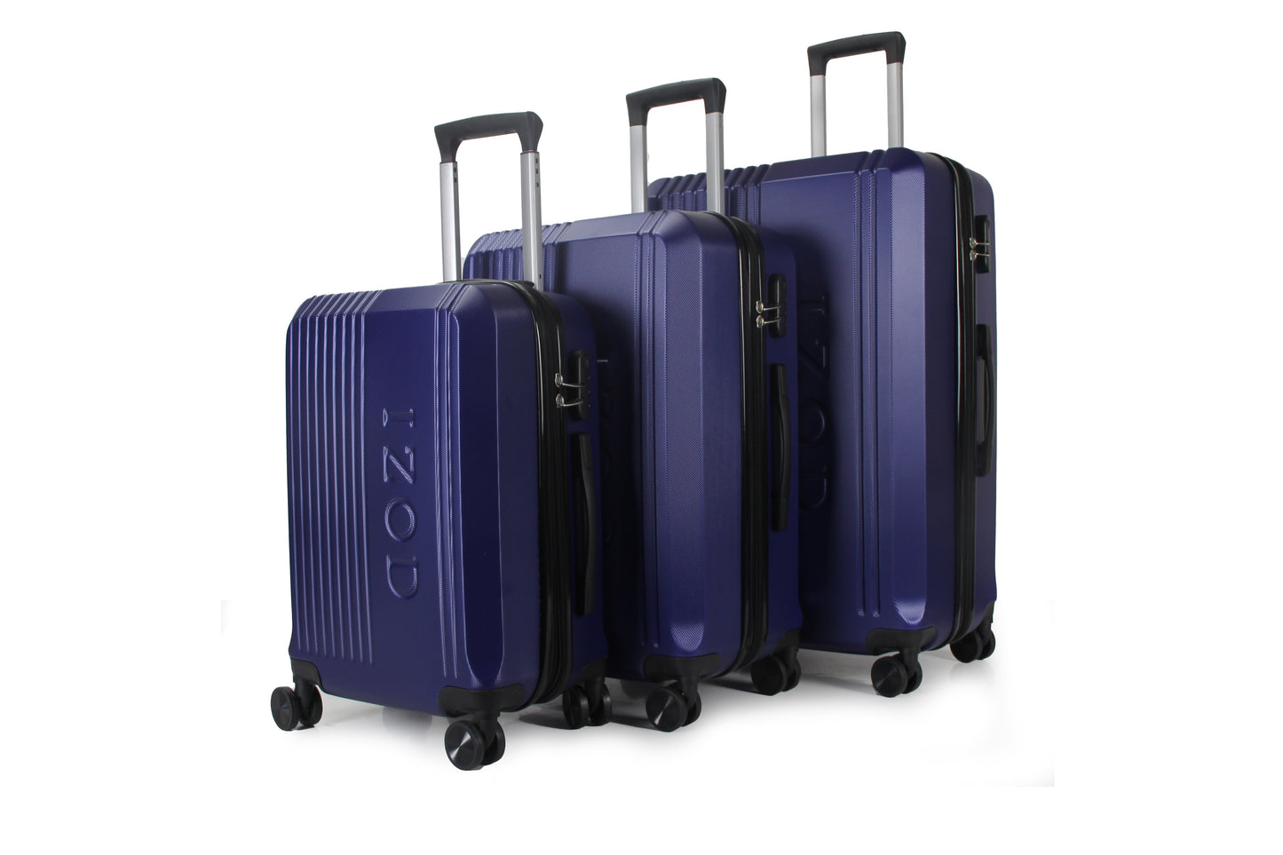 IZOD Zane Expandable Hard shell Lightweight 3 Piece Luggage Set - Stiles Supply Co.