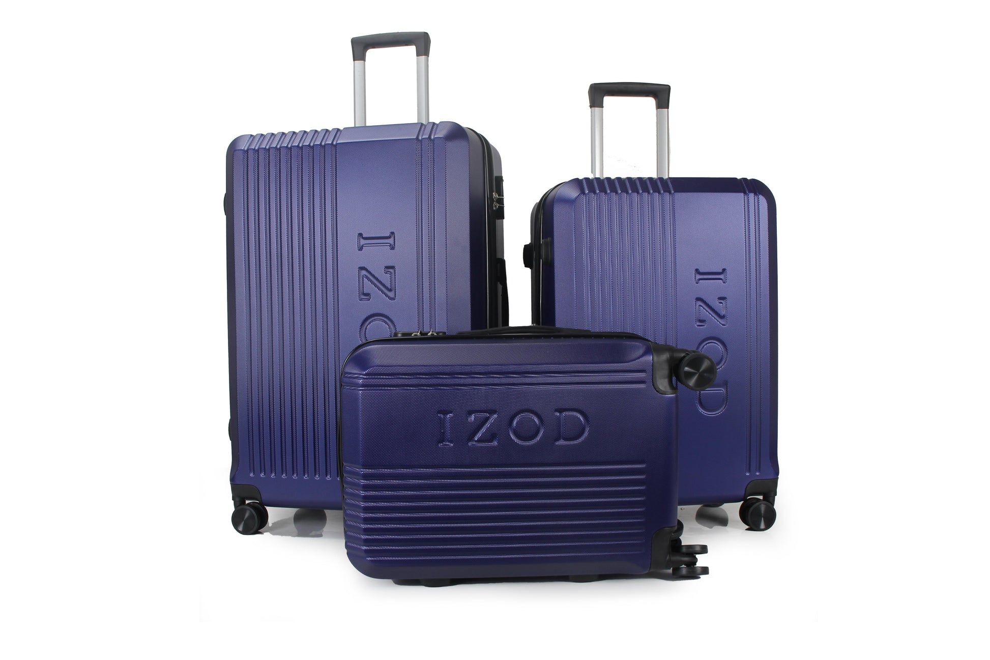 IZOD Zane Expandable Hard shell Lightweight 3 Piece Luggage Set - Stiles Supply Co.