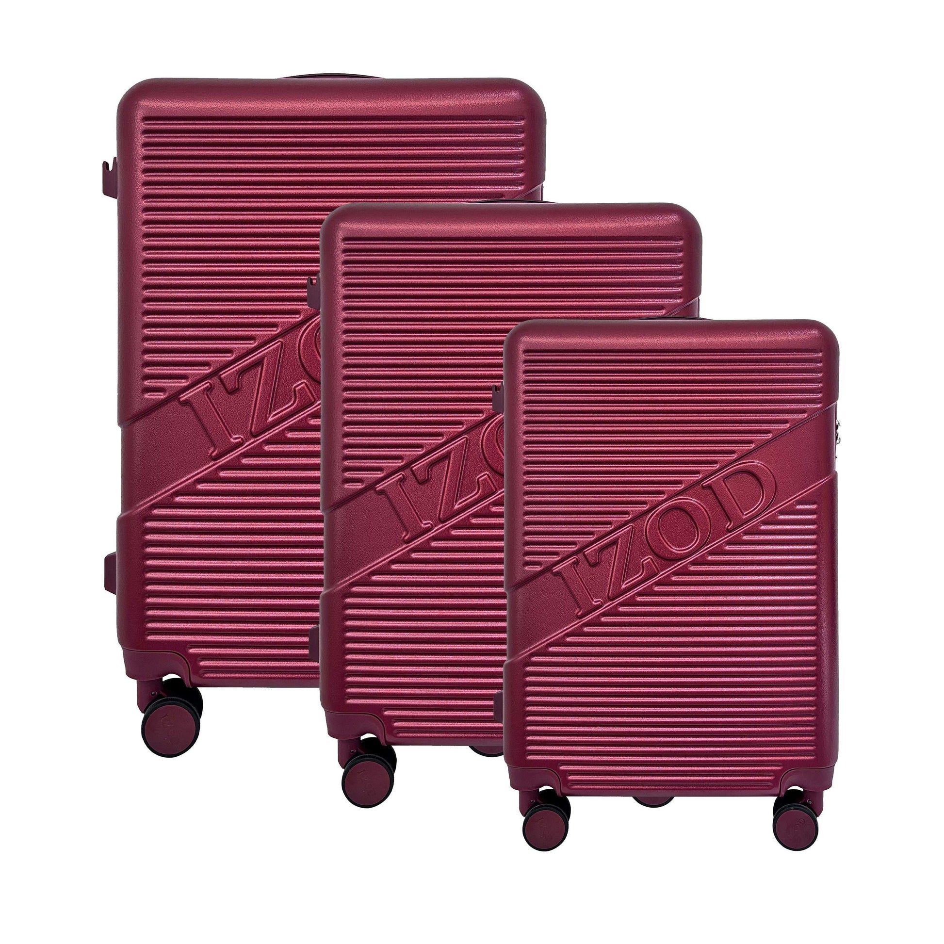 IZOD Harper Expandable ABS Hard shell Luggage 5 Piece Travel Set - Stiles Supply Co.