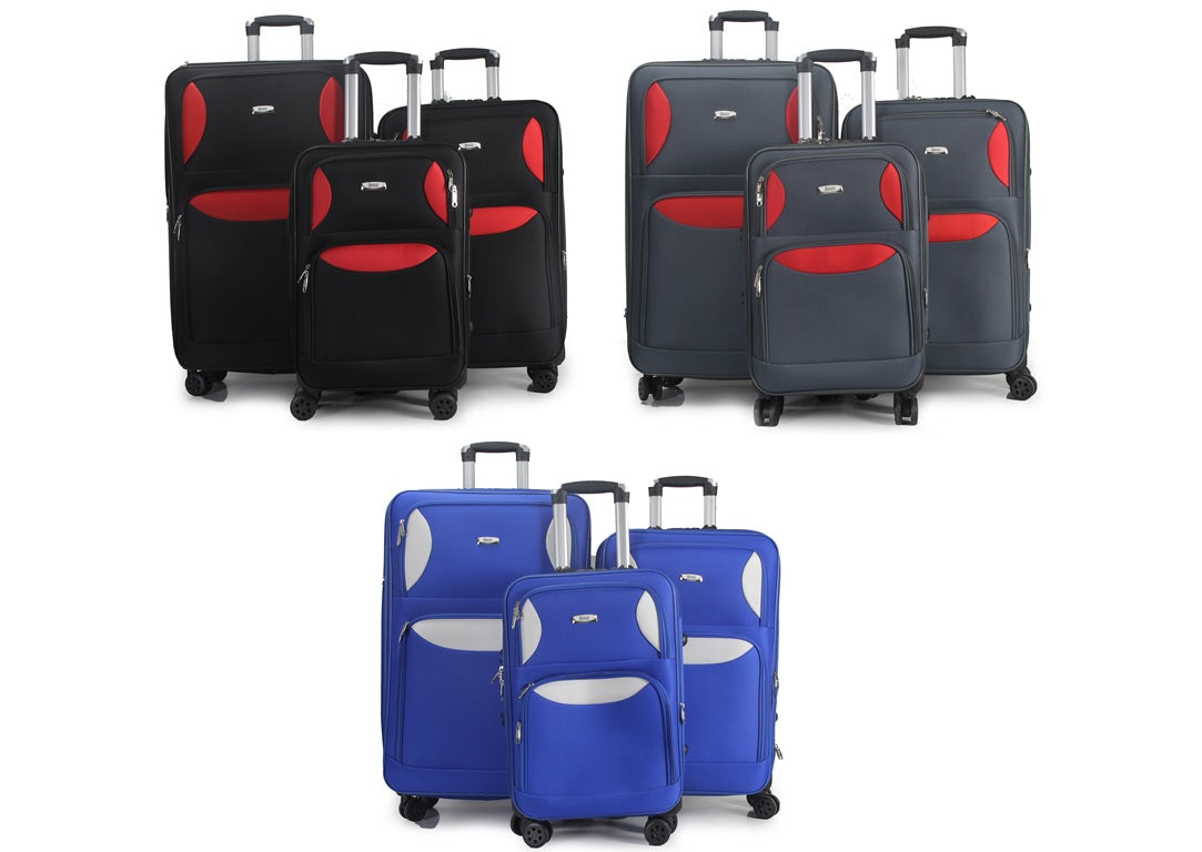 Mirage Zoe Soft Shell Lightweight Expandable 3 Piece Luggage Set - Stiles Supply Co.