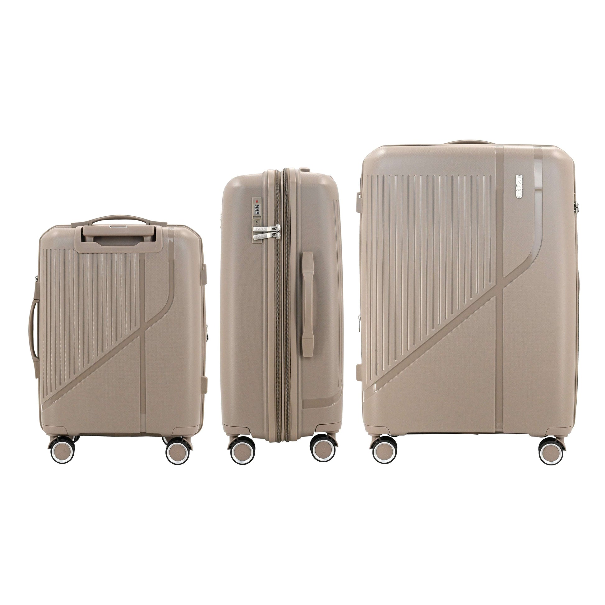 IZOD Zora Lightweight Hard Shell 3 Piece Luggage Set - Stiles Supply Co.