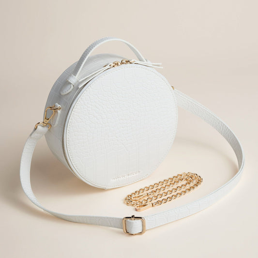 Hudson + Bleecker Nomad Round Travel Bag - White Crocodile