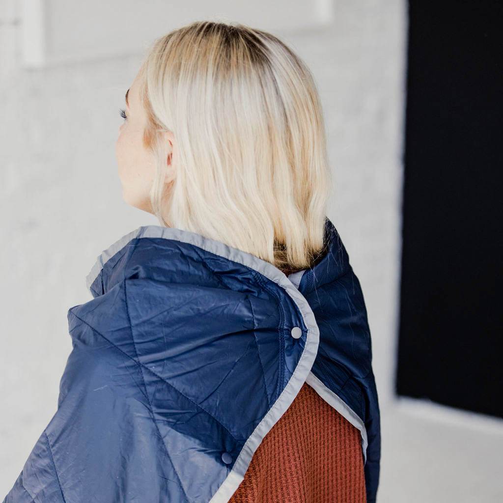 Gravel Layover™ Travel Blanket - Packable & Puffy | Blue - Stiles Supply Co.