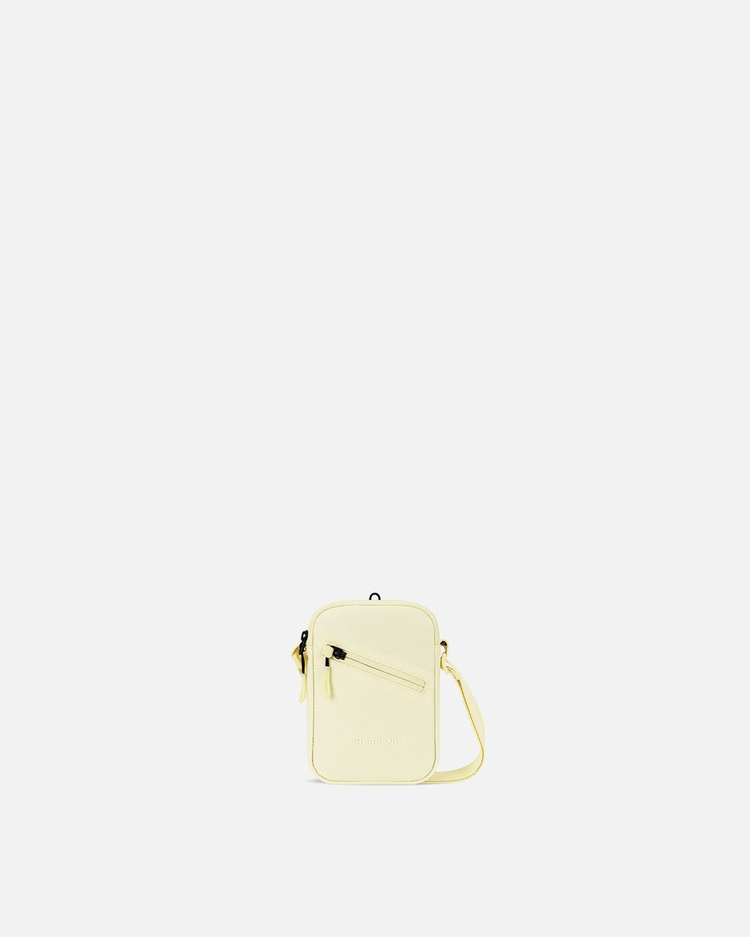 Yellow crossbody bag on a white background