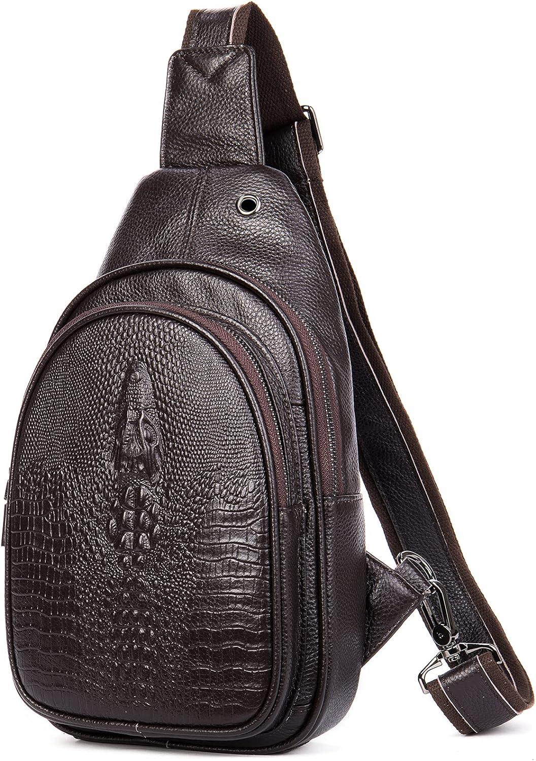 FR Fashion Co. Full-Grain Leather Crocodile Bag
