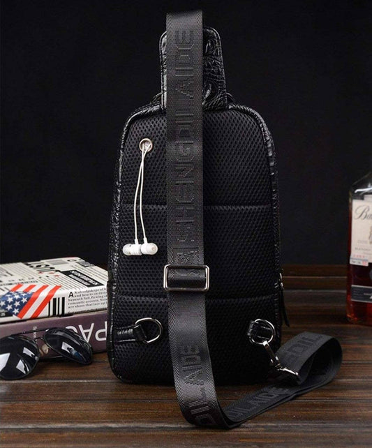 FR Fashion Co. Croc Design Leather Sling Bag