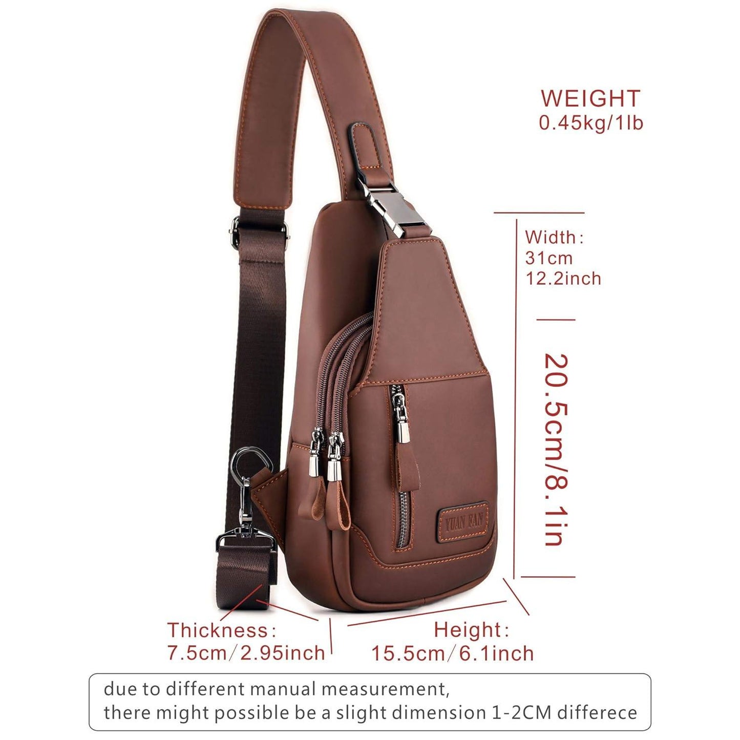 FR Fashion Co. Genuine Leather Sling Backpack