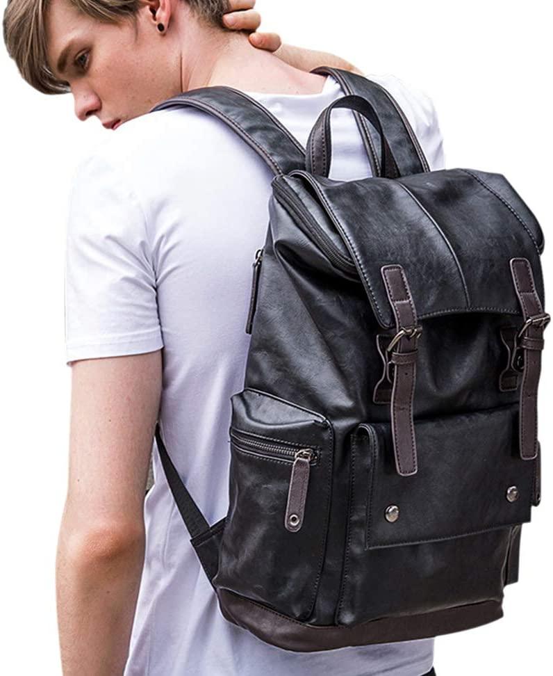 FR Fashion Co. 18" Men's Vintage Leather Backpack