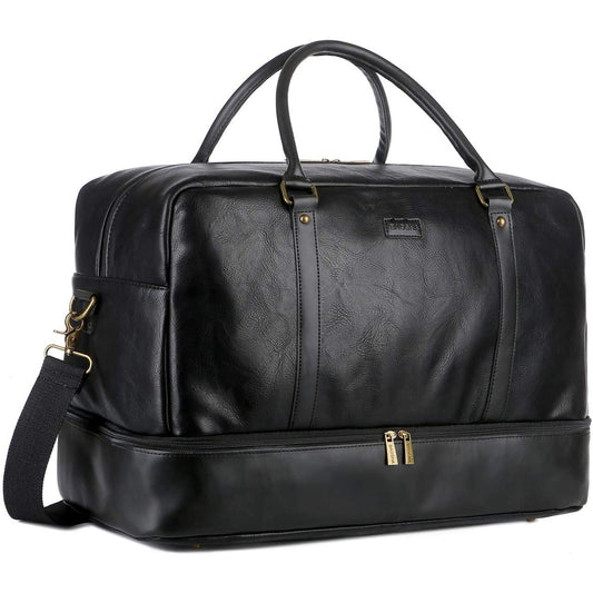 FR Fashion Co. 20" Men's Stylish Leather Duffle Bag