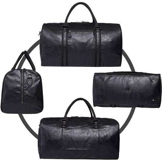 FR Fashion Co. 21" Men's Classic Leather Duffle Bag