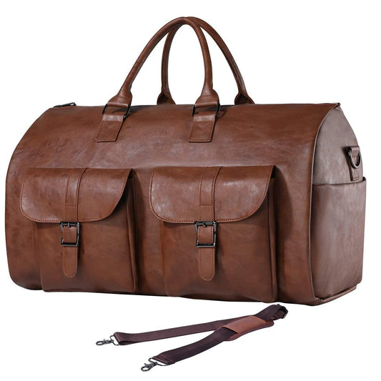 FR Fashion Co. 22" Men's Classic Leather Duffel Bag