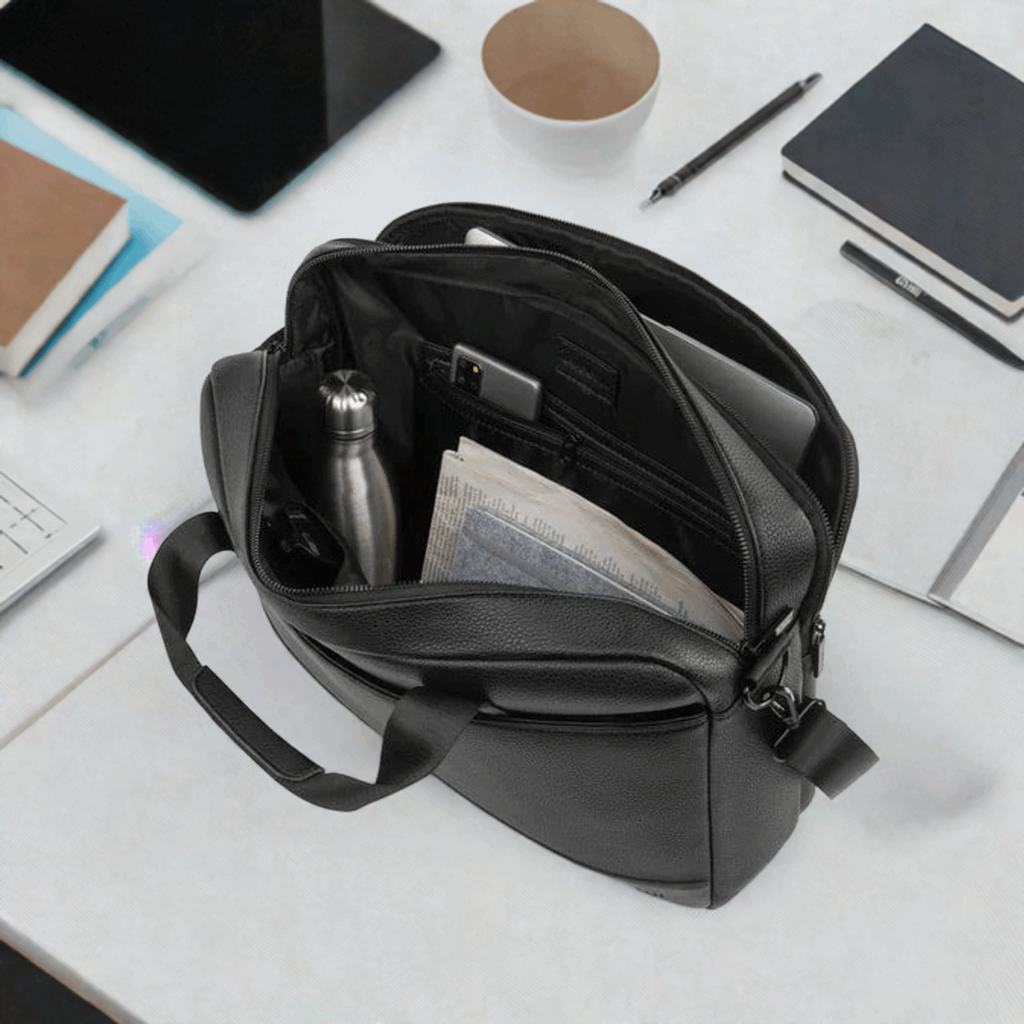 Bugatti Central Briefcase | Professional Vegan Leather Work bag