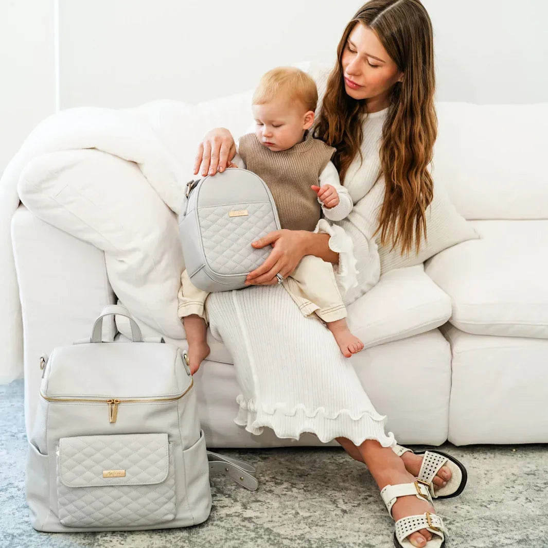 Luli Bebe Signature Diaper Bag Stone Grey