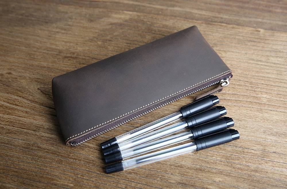 Steel Horse Leather The Pallavi Leather Pencil Case - Makeup Bag - Stiles Supply Co.