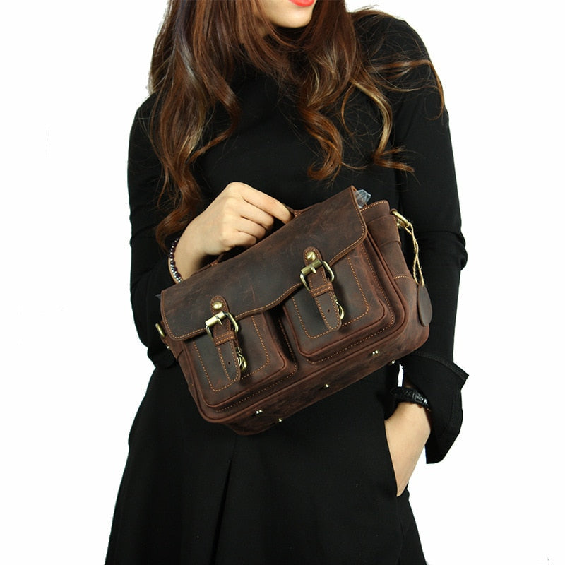Steel Horse Leather The Faust Leather Camera Messenger Bag - Stiles Supply Co.