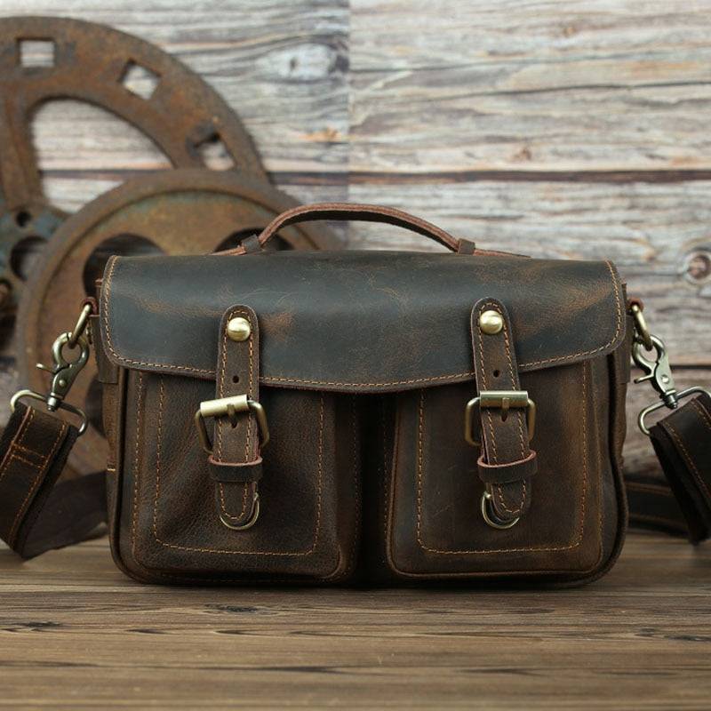 Steel Horse Leather The Faust Leather Camera Messenger Bag - Stiles Supply Co.