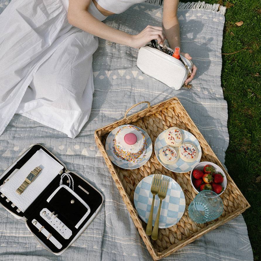 Hudson + Bleecker Latitude Beauty Bag - White Crocodile