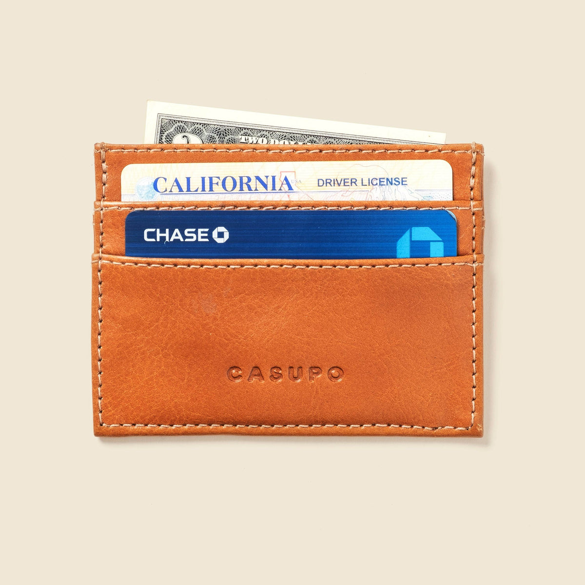 CASUPO Slim Card Holder Wallet with RFID Protection - Natural