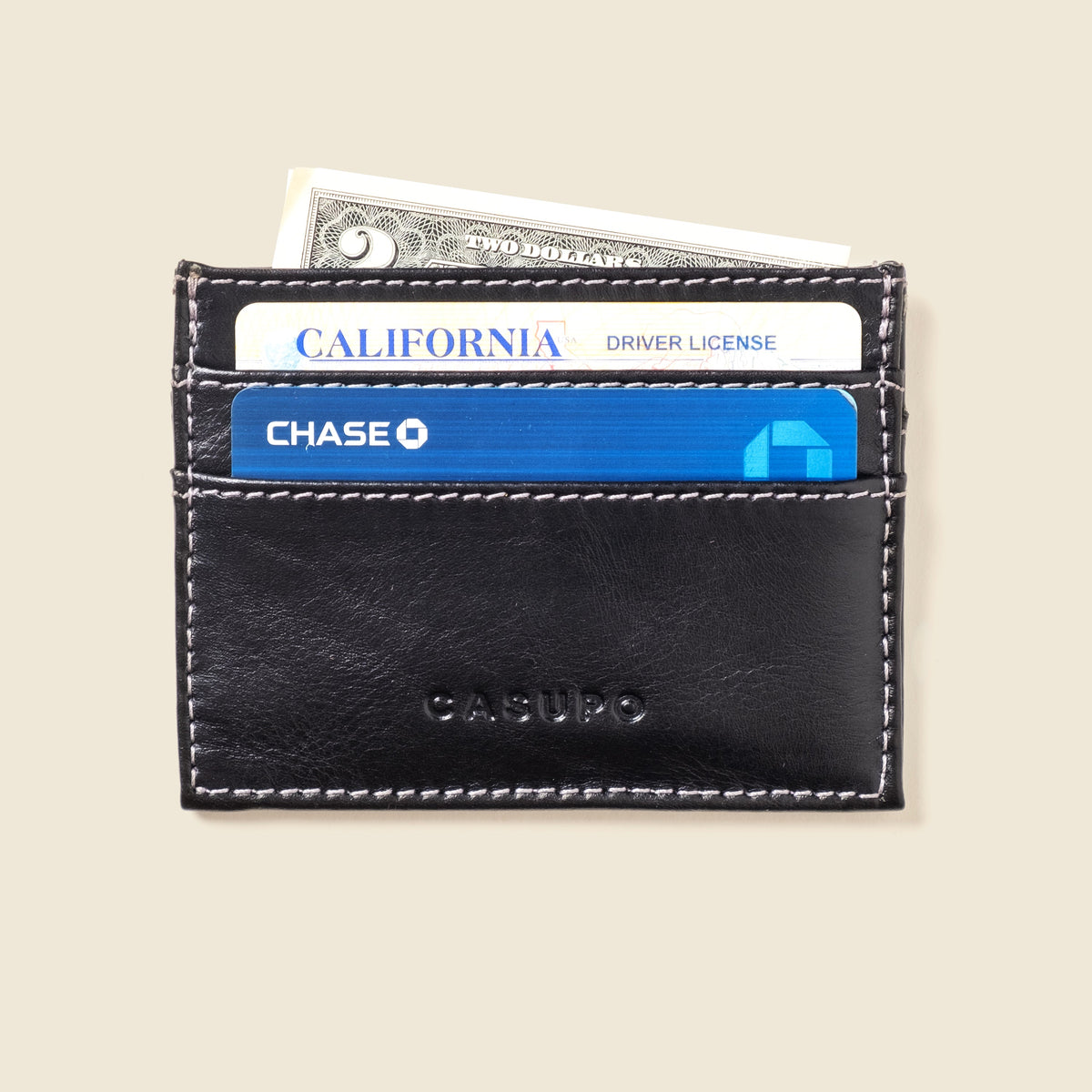 CASUPO Slim Card Holder Wallet with RFID Protection - Black