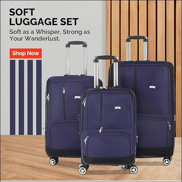 Mirage Brian Soft Shell Lightweight Expandable 3 Piece Luggage Set - Stiles Supply Co.