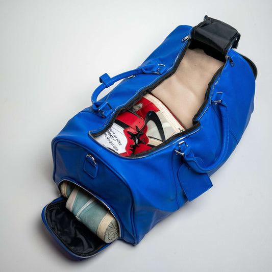 Sole Premise Royal Blue Leather Duffle Bag