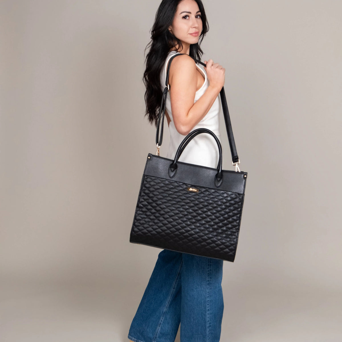 Luli Bebe Signature Diaper Bag Latte Brown