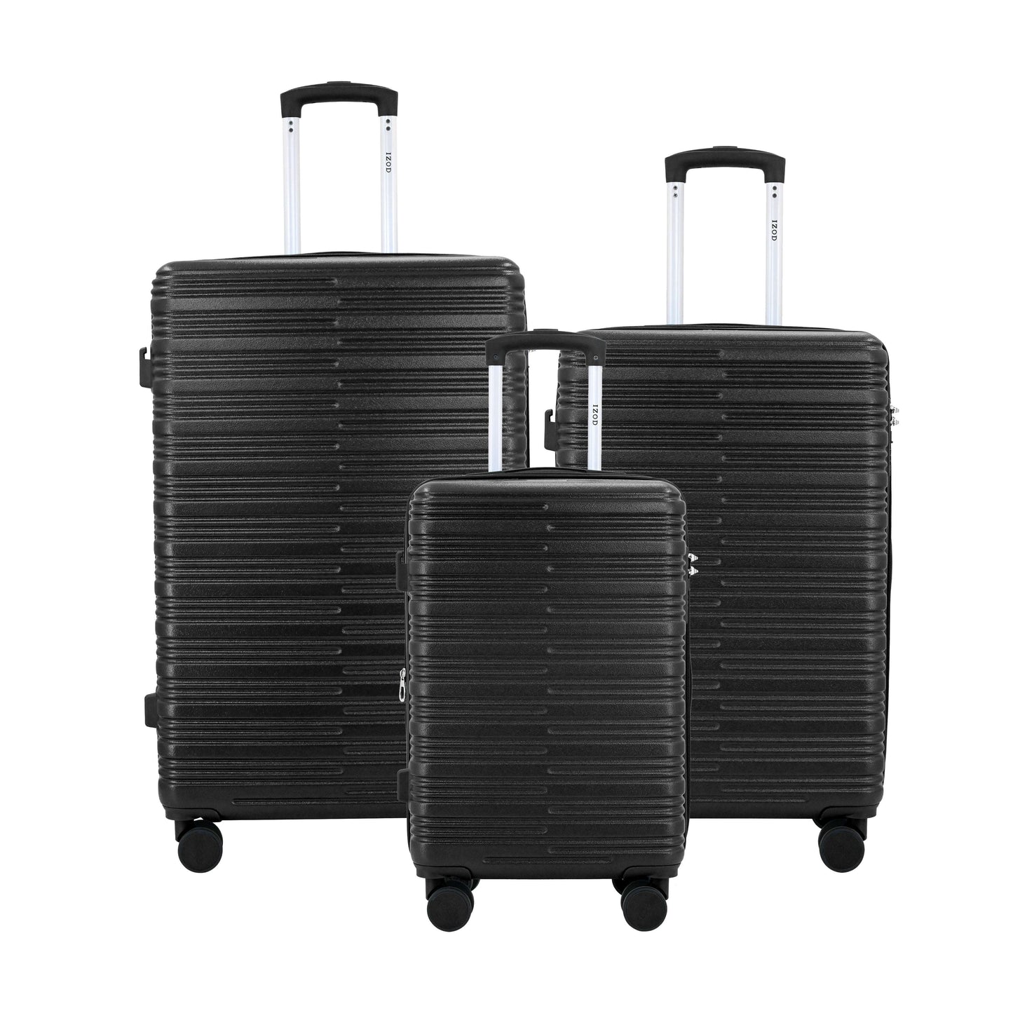 IZOD Romeo Lightweight Expandable ABS 3 Piece Luggage Set - 20", 24", and 28" Sizes with 360° Dual Spinning Wheels and Combo Lock