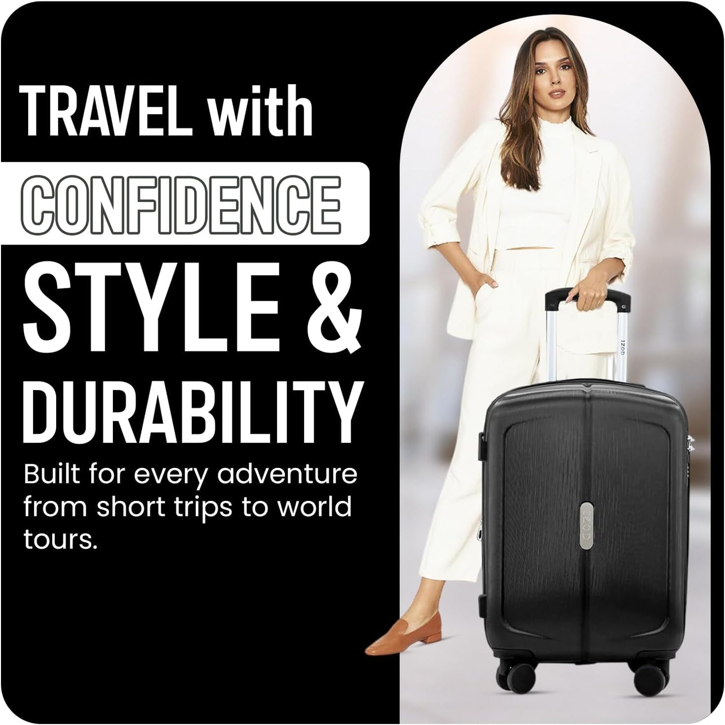 IZOD Mateo 20-Inch Carry-On Luggage – Lightweight Expandable ABS Hardside Suitcase with 360° Dual Spinner Wheels & Built-In Combo Lock