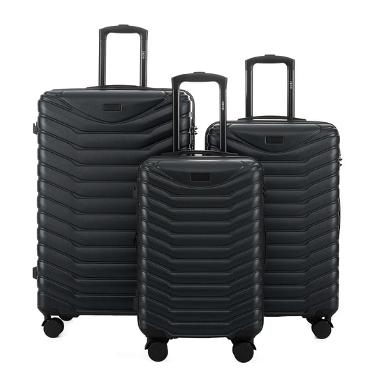 IZOD Phantom Lightweight Expandable ABS 3 Piece Luggage Set - 20", 24", and 28" Sizes with 360° Dual Spinning Wheels and Combo Lock