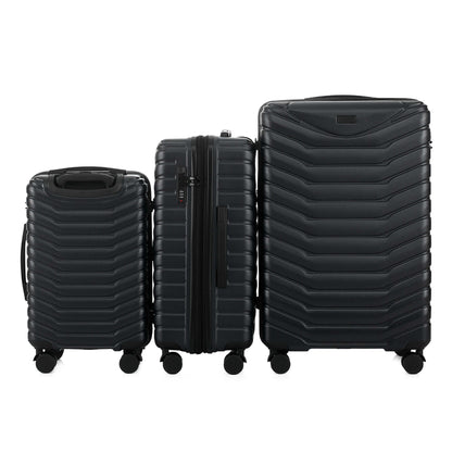 IZOD Phantom Lightweight Expandable ABS 3 Piece Luggage Set - 20", 24", and 28" Sizes with 360° Dual Spinning Wheels and Combo Lock