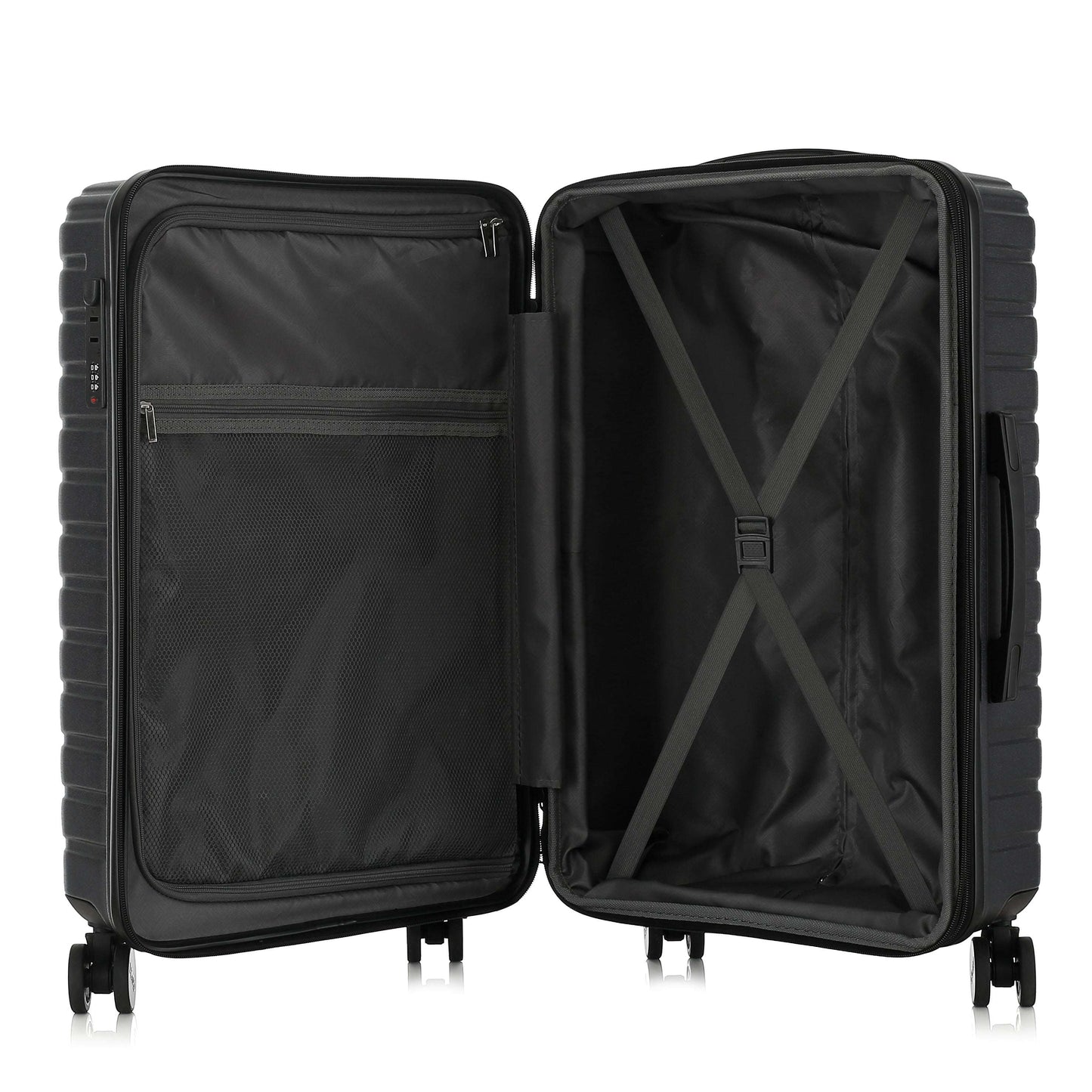IZOD Phantom Lightweight Expandable ABS 3 Piece Luggage Set - 20", 24", and 28" Sizes with 360° Dual Spinning Wheels and Combo Lock