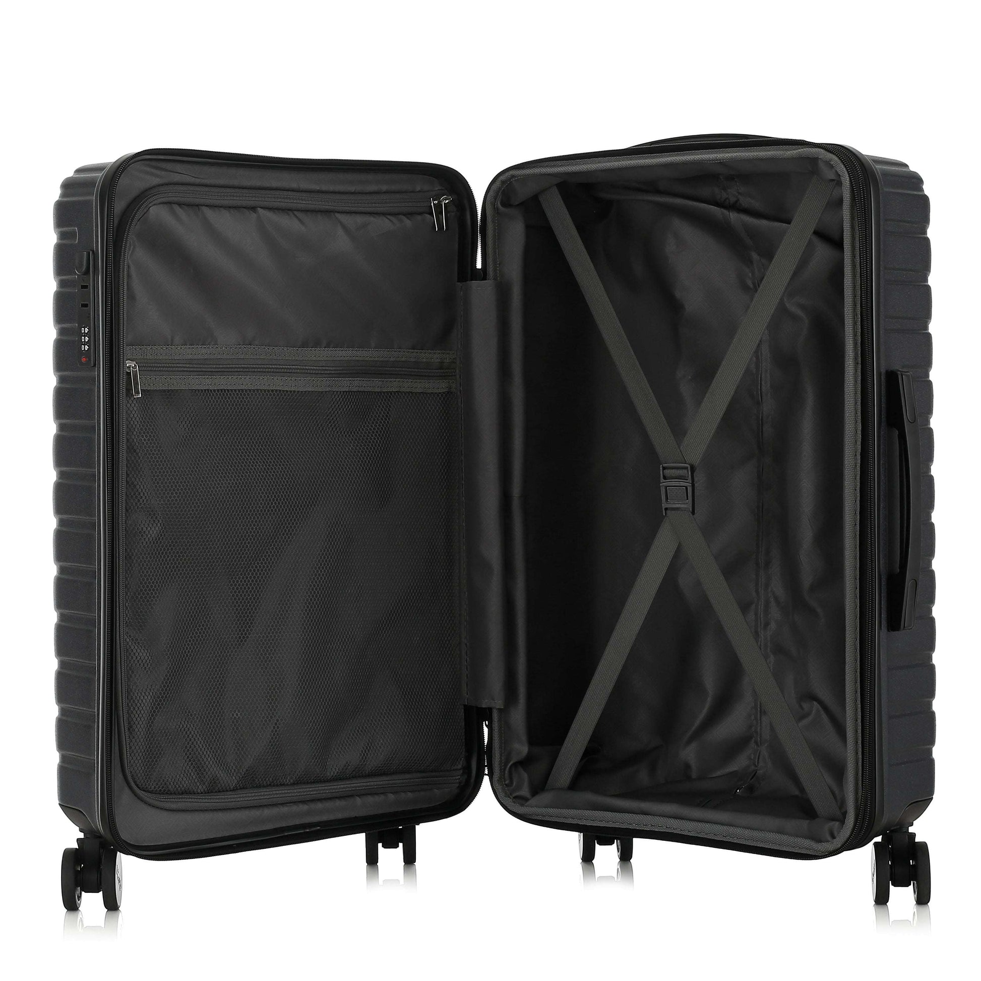 IZOD Phantom Lightweight Expandable ABS 3 Piece Luggage Set - 20", 24", and 28" Sizes with 360° Dual Spinning Wheels and Combo Lock