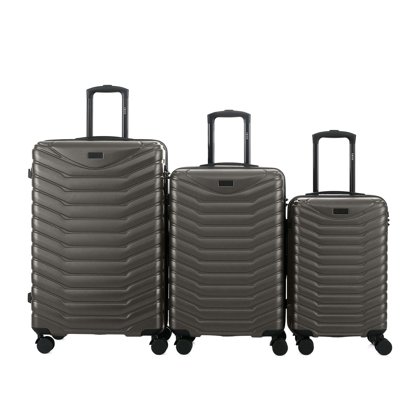 IZOD Phantom Lightweight Expandable ABS 3 Piece Luggage Set - 20", 24", and 28" Sizes with 360° Dual Spinning Wheels and Combo Lock