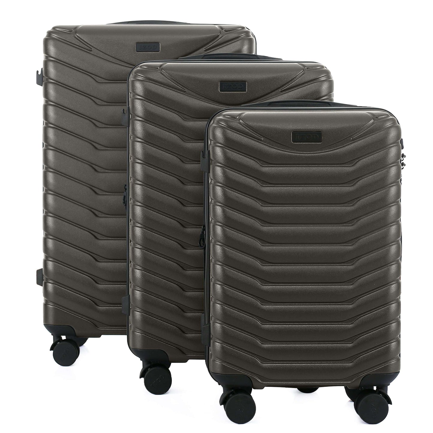 IZOD Phantom Lightweight Expandable ABS 3 Piece Luggage Set - 20", 24", and 28" Sizes with 360° Dual Spinning Wheels and Combo Lock
