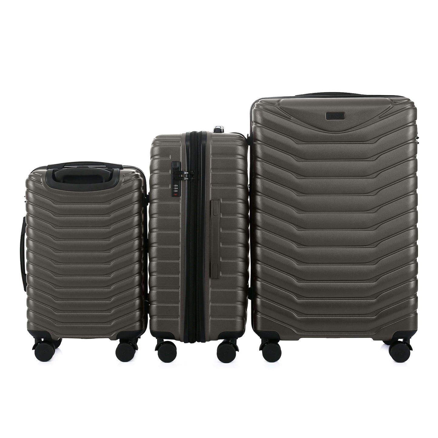 IZOD Phantom Lightweight Expandable ABS 3 Piece Luggage Set - 20", 24", and 28" Sizes with 360° Dual Spinning Wheels and Combo Lock