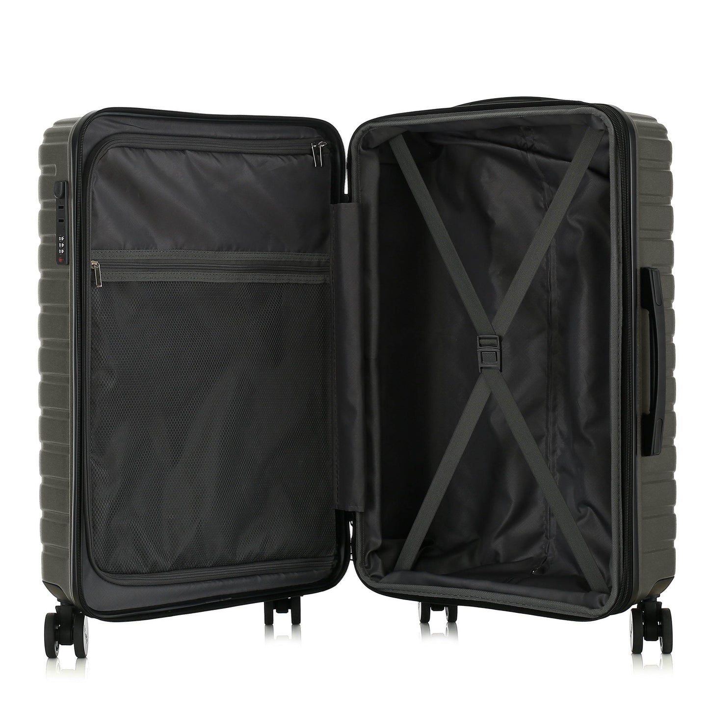 IZOD Phantom Lightweight Expandable ABS 3 Piece Luggage Set - 20", 24", and 28" Sizes with 360° Dual Spinning Wheels and Combo Lock