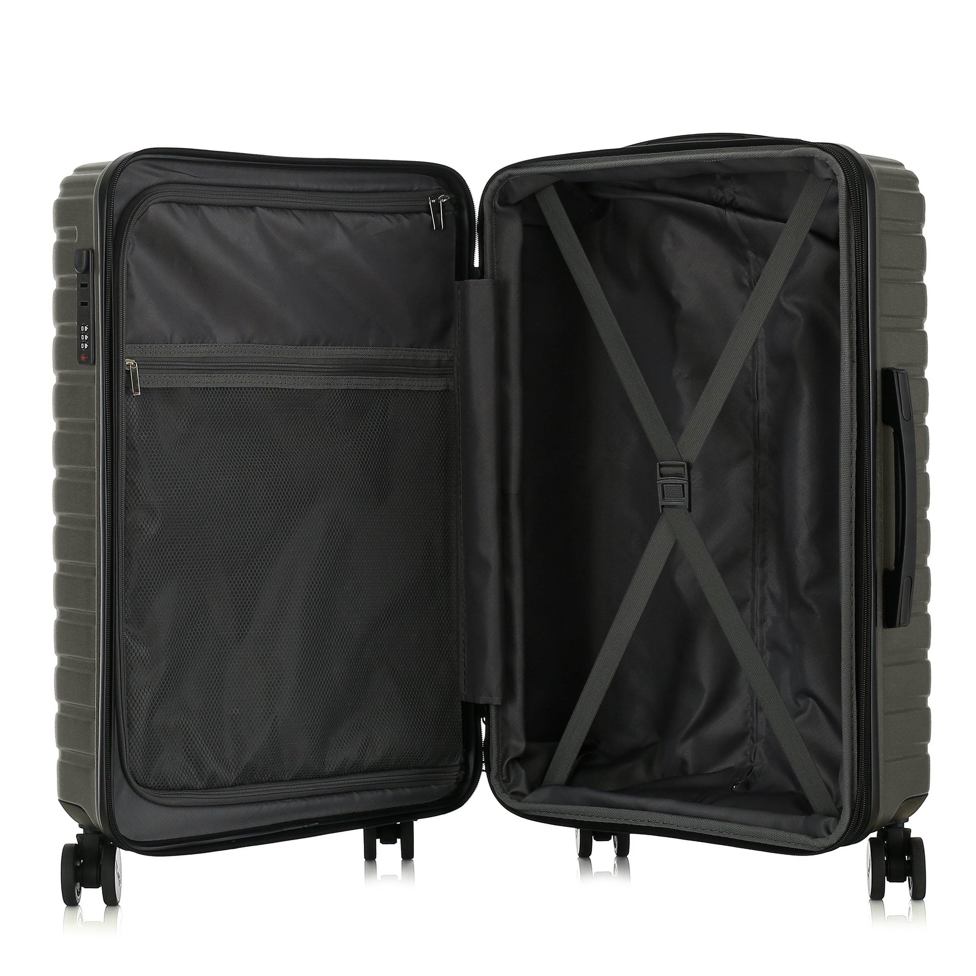 IZOD Phantom Lightweight Expandable ABS 3 Piece Luggage Set - 20", 24", and 28" Sizes with 360° Dual Spinning Wheels and Combo Lock