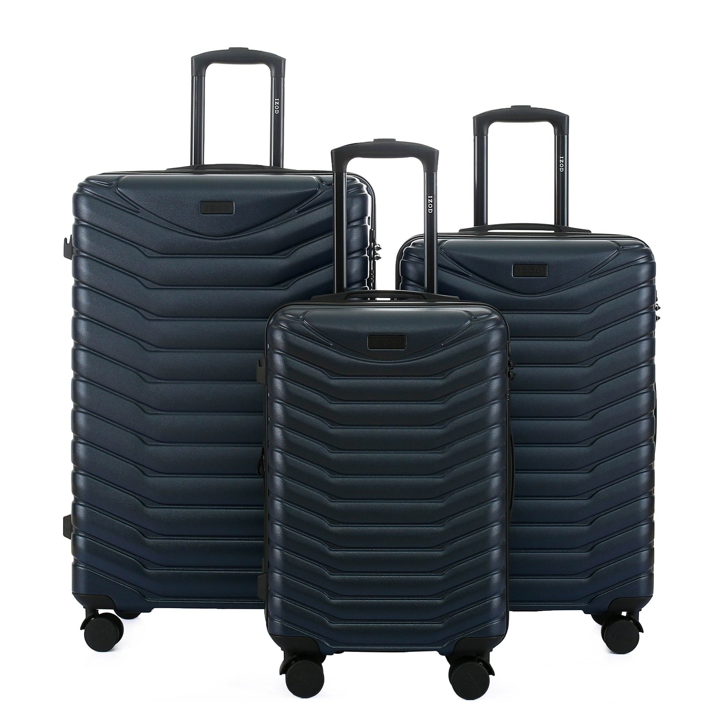 IZOD Phantom Lightweight Expandable ABS 3 Piece Luggage Set - 20", 24", and 28" Sizes with 360° Dual Spinning Wheels and Combo Lock