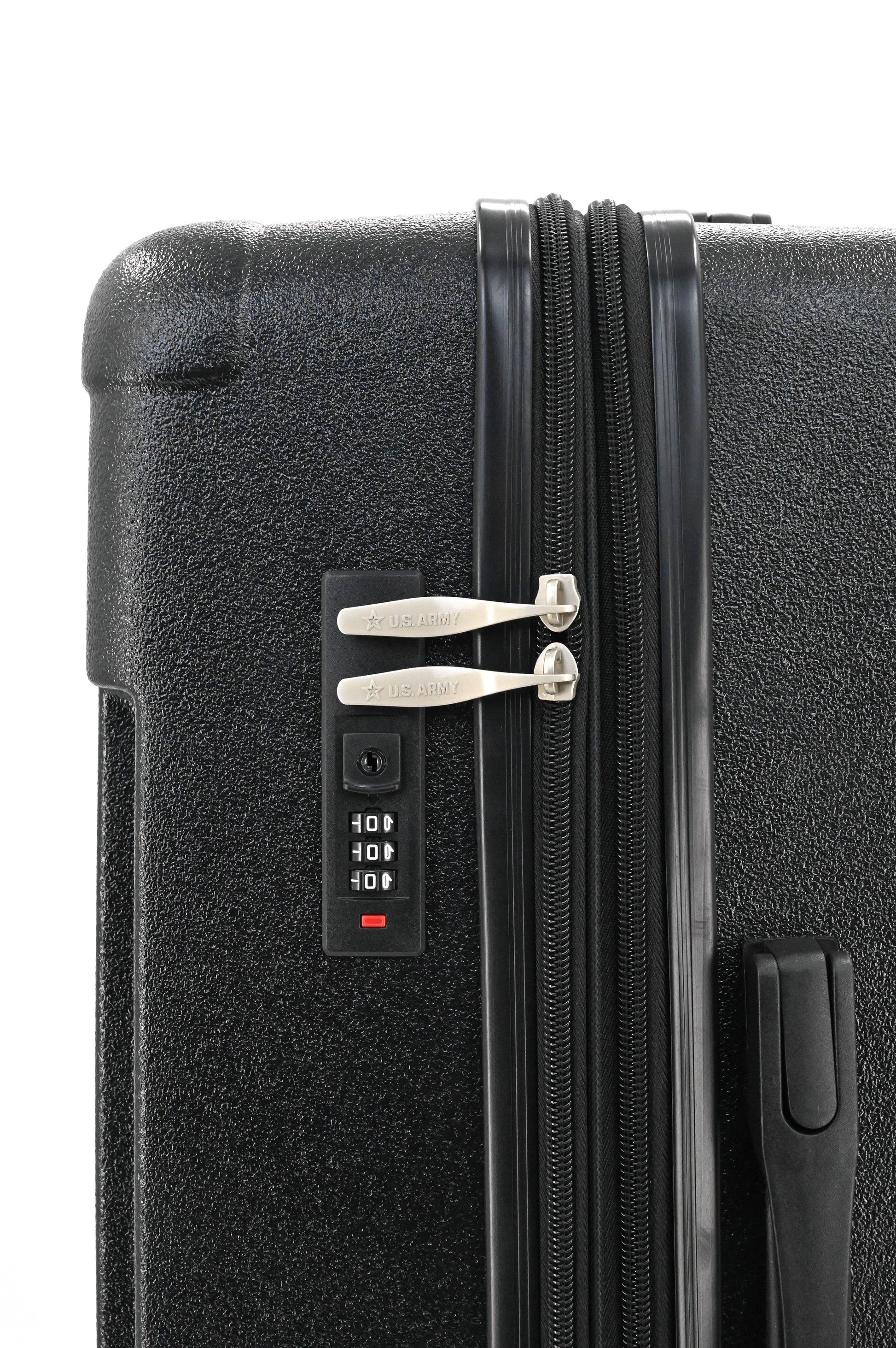 US Army Hawk 3-Piece Luggage Set – Lightweight Expandable ABS Hard Shell Suitcases with Spinner Wheels & Logo Print (28”/24”/20”) – Military Travel Collection