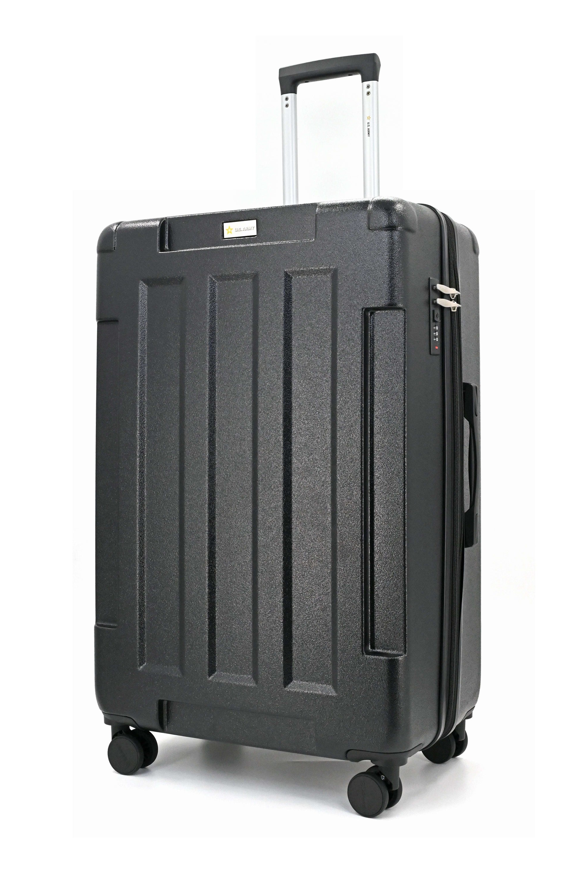 US Army Hawk 3-Piece Luggage Set – Lightweight Expandable ABS Hard Shell Suitcases with Spinner Wheels & Logo Print (28”/24”/20”) – Military Travel Collection