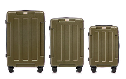 US Army Hawk 3-Piece Luggage Set – Lightweight Expandable ABS Hard Shell Suitcases with Spinner Wheels & Logo Print (28”/24”/20”) – Military Travel Collection