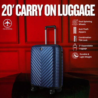 Sole Premise 20-inch Blue Carry-On Hardcase Luggage