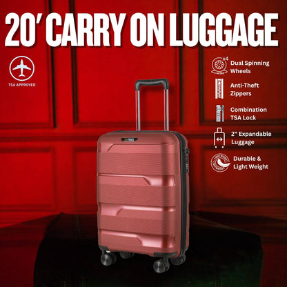 Sole Premise 20-inch Red Carry-On Hardcase Luggage