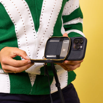 CASUPO iPhone Case and Wallet with Long Strap - Navy